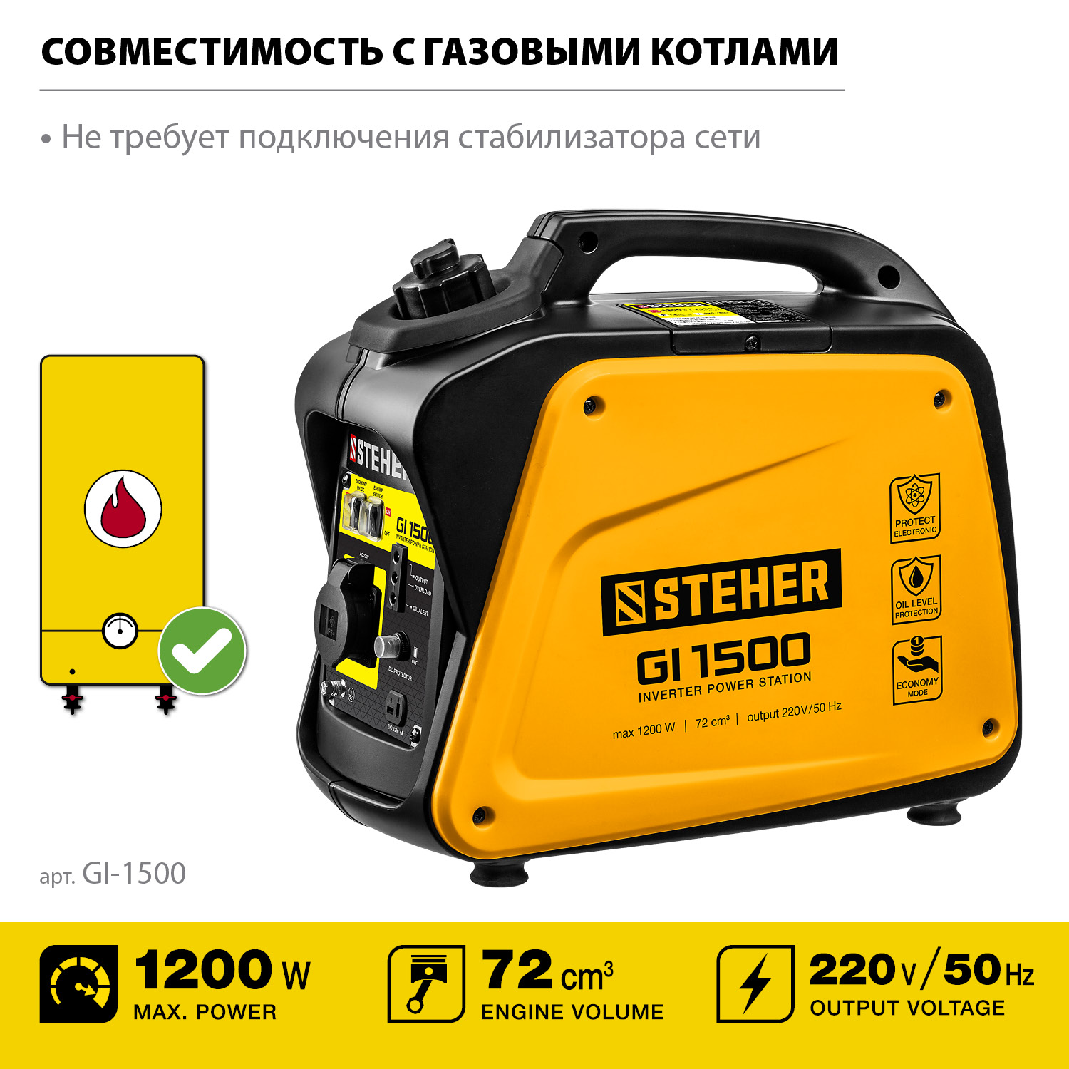 Генератор инверторный GI-1500